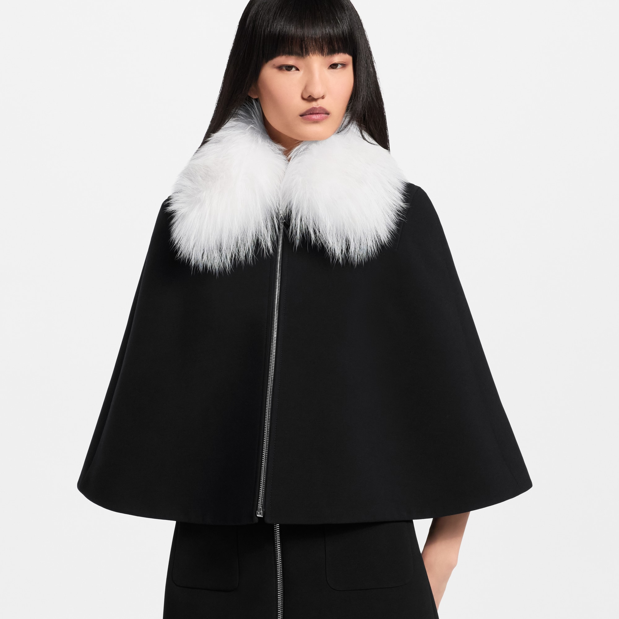 Fur Collar Zip-Up Cape - Women - Ready-to-Wear | LOUIS VUITTON ®